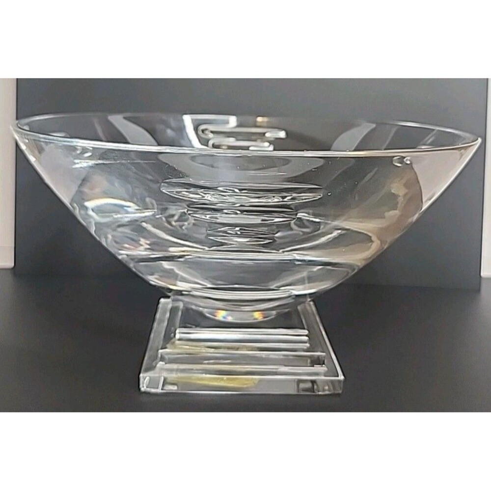 Waterford Crystal Metropolitan Art Deco Style Footed Bowl 8.5" x4.75" EUC